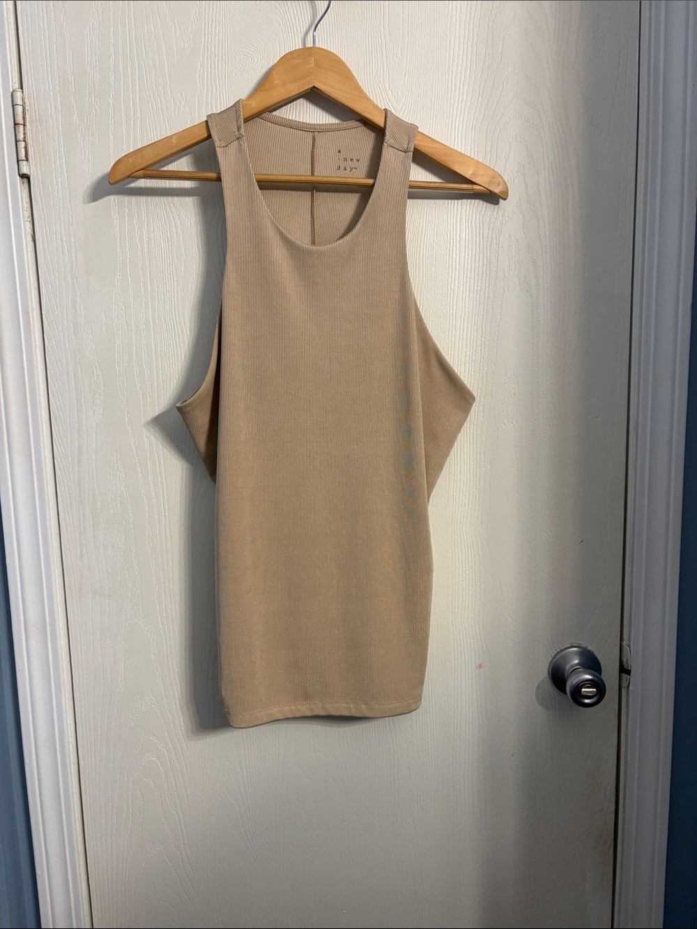 a new day Taupe Ribbed Tank Top - Scoop Neck